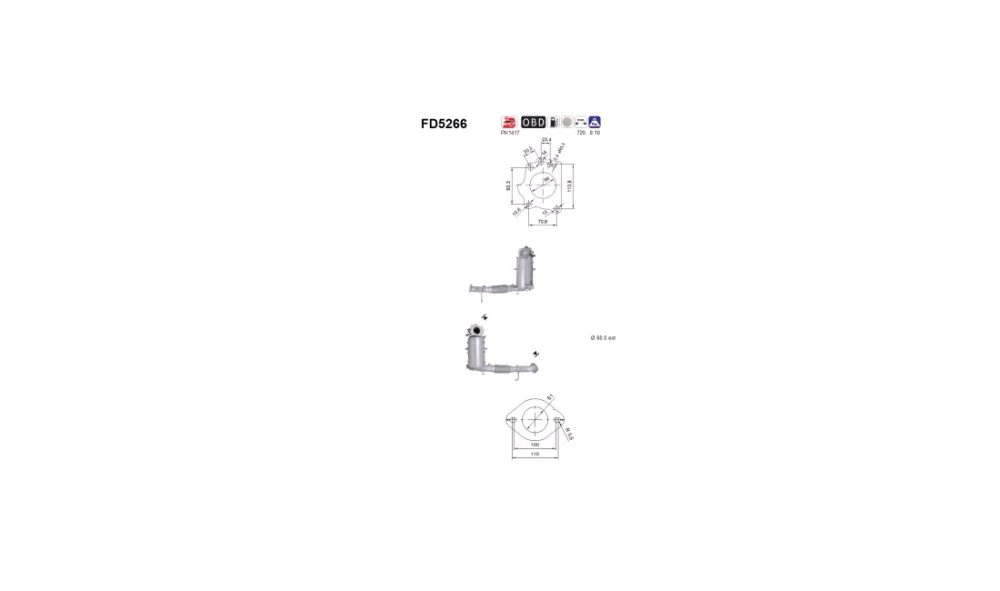 Sot-/partikelfilter, avgassystem FD5266